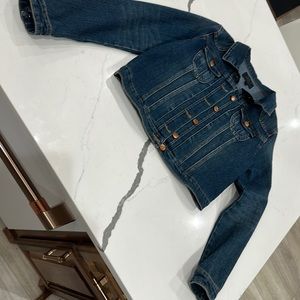 Chiqle Denim Architect Cropped Jean Jacket